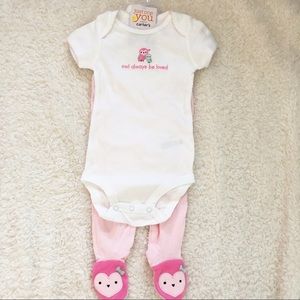 🎀 New! Owl Onsie outfit with footed pants